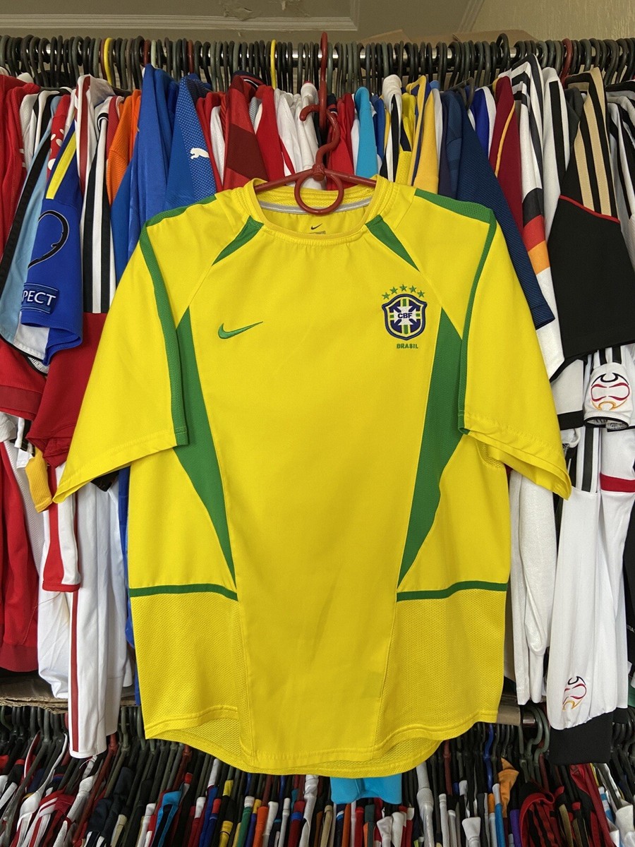 BRAZIL 2002 2004 HOME FOOTBAL SHIRT SOCCER JERSEY NIKE 113382 sz S
