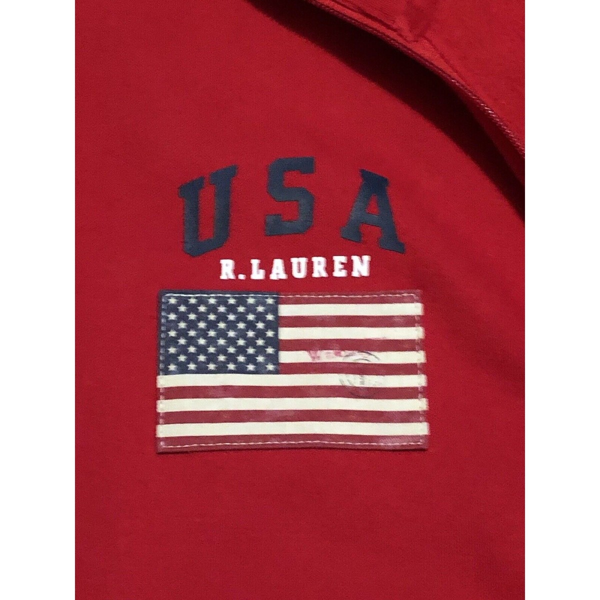 Polo Ralph Lauren Mens Red Full Zip USA Olympic Stadium Big Pony