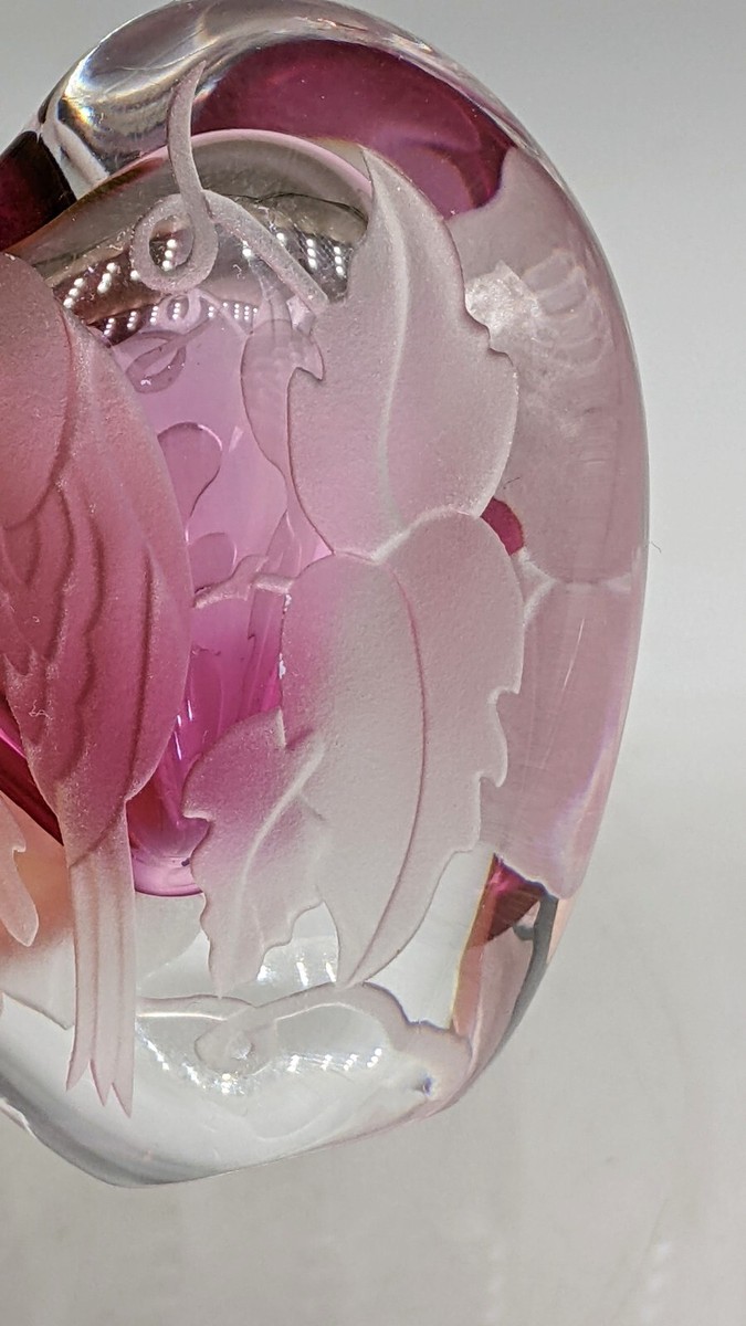 Etched Parrot Heart shape Perfume Bottle Phyllis Polito Zellique