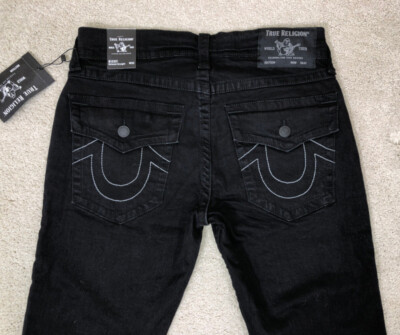 NWT TRUE RELIGION Ricky Flap Relaxed Straight Fit Jeans Size 32