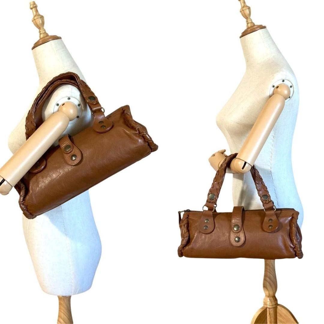 Chloe Silverado Leather Shoulder Barrel Bag Brown Pre-owned Made