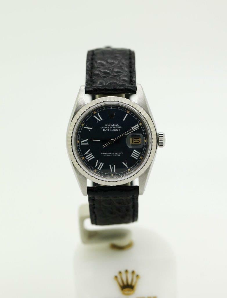 Vintage Men's Rolex Datejust Quickset 16014 Watch 36mm Royal Blue