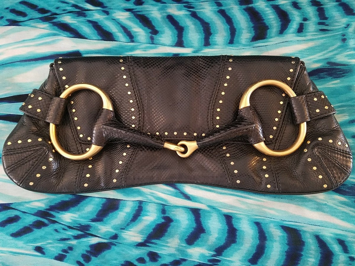 Gucci Tom Ford Black Leather Horsebit Clutch Bag ! RARE LIMITED