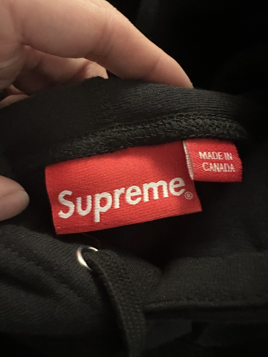New Supreme X Kaws Chalk Black Box Logo Hoodie Sweatshirt Sz
