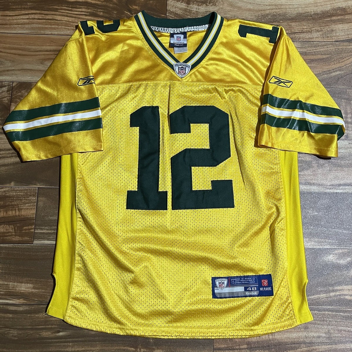 Aaron Rodgers Green Bay Packers #12 Reebok Gold Football Jersey