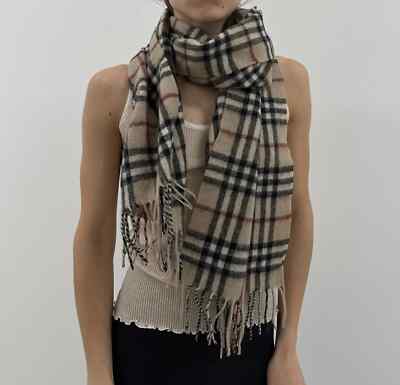 BURBERRY VINTAGE 100 % CASHMERE SCARF NOVA CHECK 163x33 cm | eBay