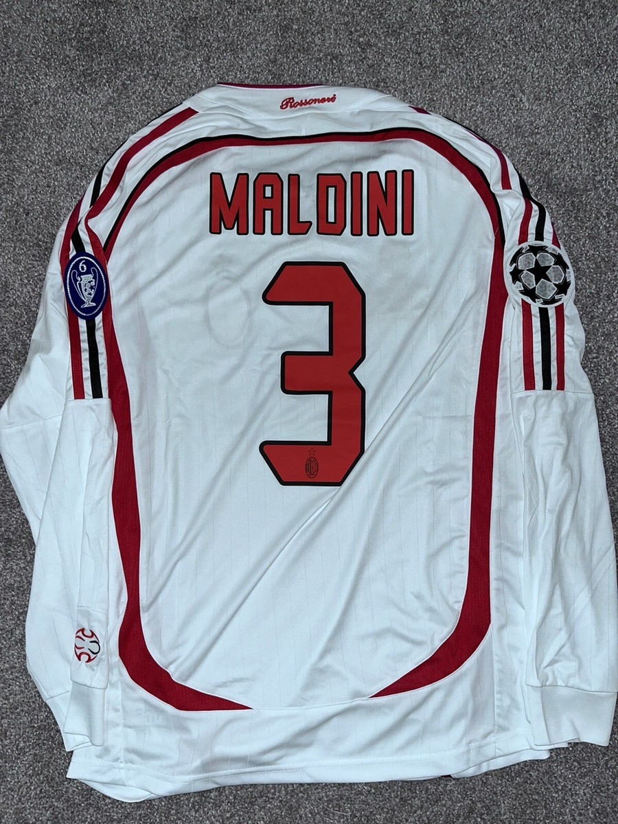 2007 Champions League Final Maldini #3 AC Milan Away Long Sleeves