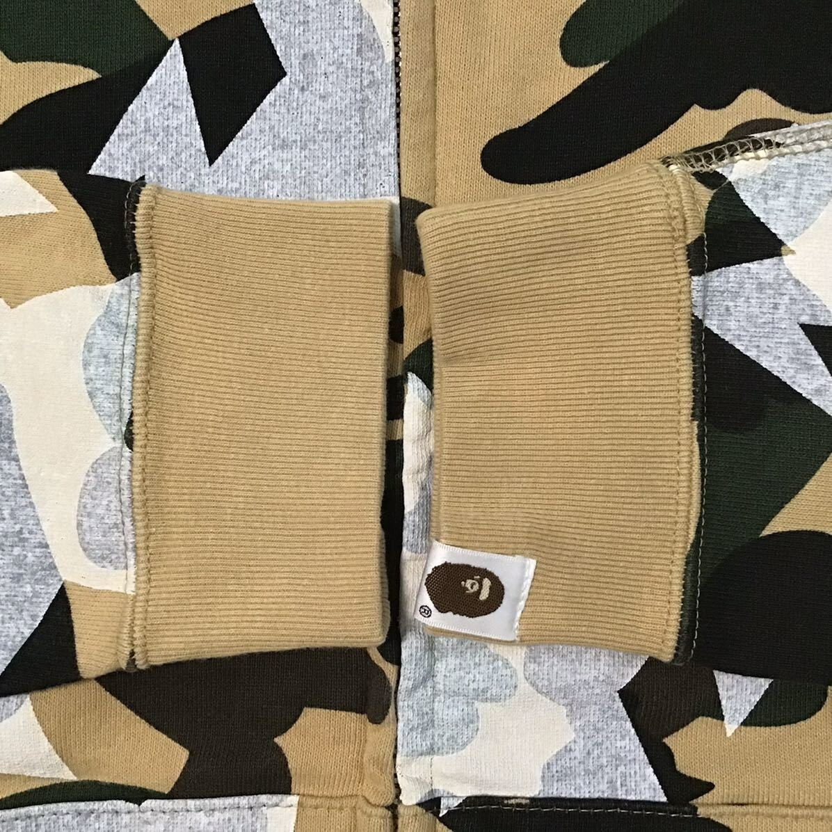 BAPE STA full zip hoodie 1st camo yellow a bathing ape star Size S