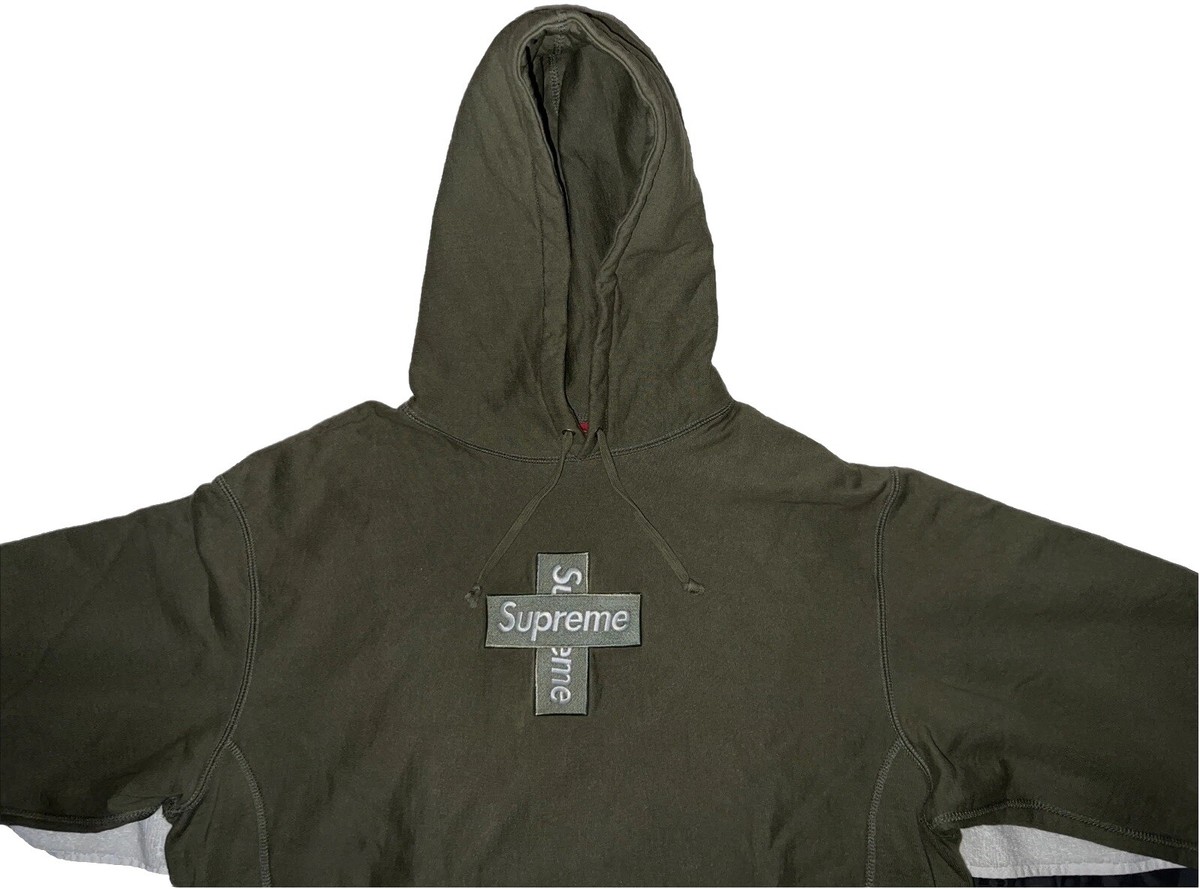 SUPREME CROSS BOX LOGO HOODIE OLIVE Size X-LARGE FW20 XL | eBay