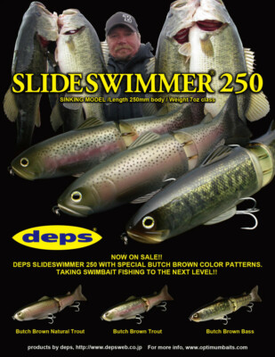 Deps Slide Swimmer 250 Slow Sinking Glide Bait Swimbait - Choose