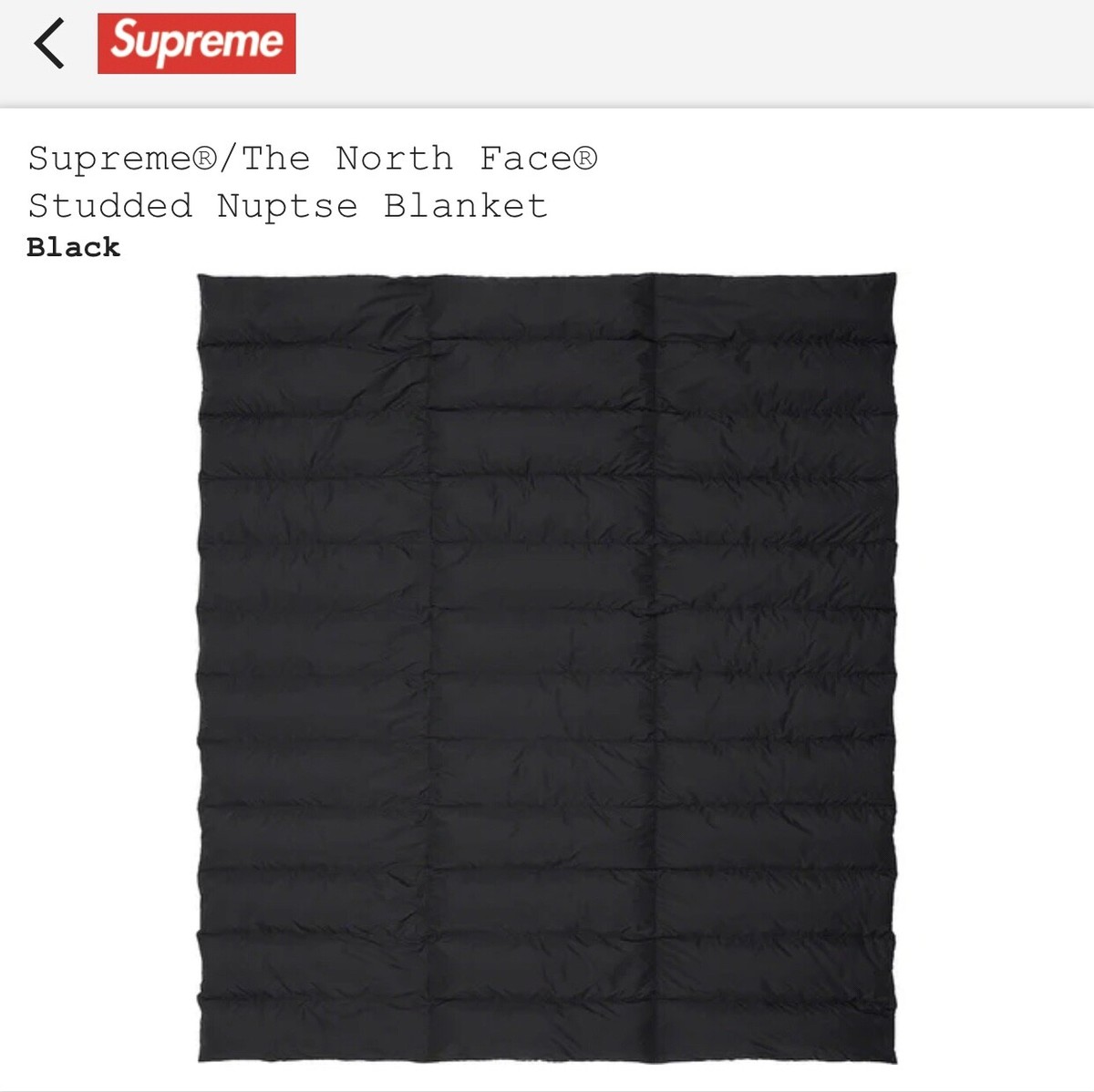 Supreme®/The North Face® Studded Nuptse Blanket | eBay