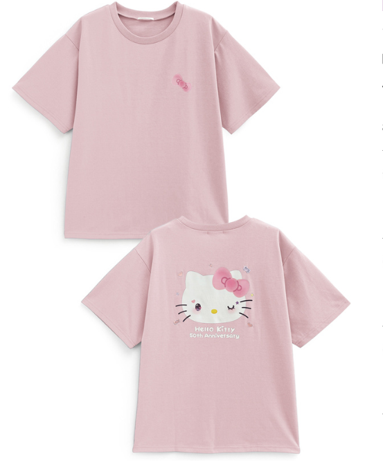 Sanrio Hello Kitty 50th Anniversary T-shirt GRL JAPAN Women Pink