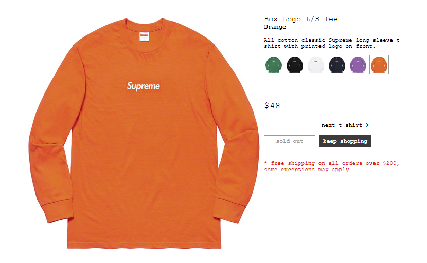 Supreme Box Logo L/S Tee Orange Longsleeve Size LARGE FW20 | eBay