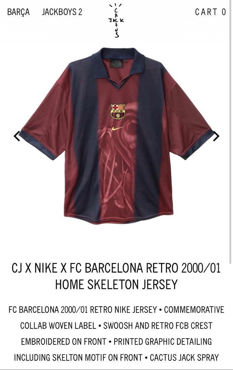 Travis Scott NIKE Cactus Jack LIMITED EDITION FC Barcelona 2000/01