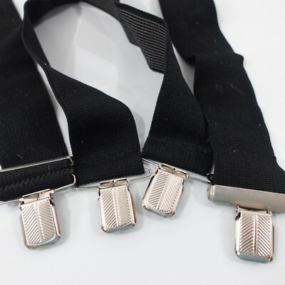 Harley Davidson Suspender Men Black Clip On X Back Adjustable