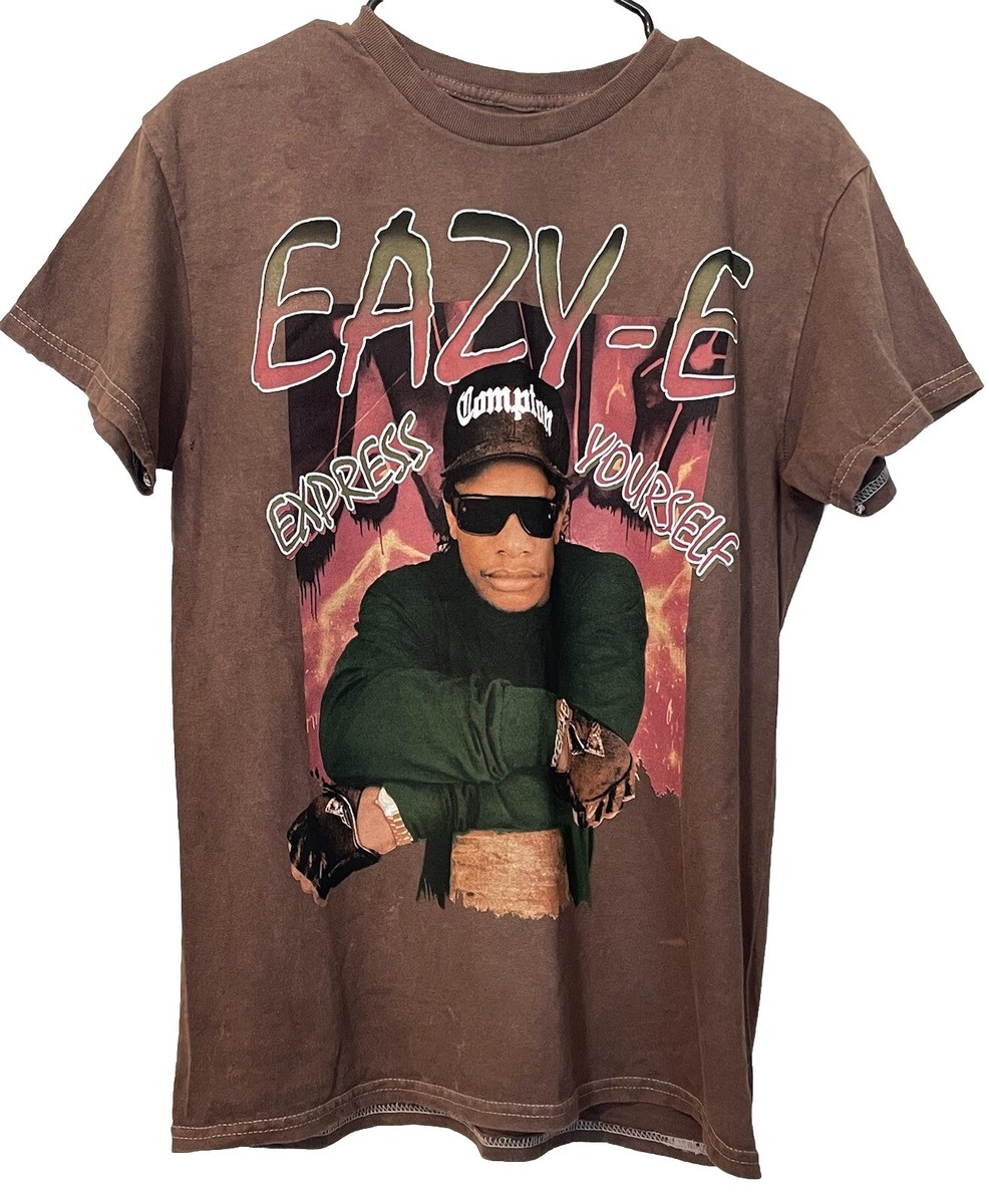 Eazy E Rapper T-Shirt Short Sleeve “Express Yourself” Brown M 100