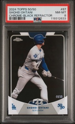 PSA 8 NM-MINT 2024 Topps 50/50 Shohei Ohtani Chrome-Black