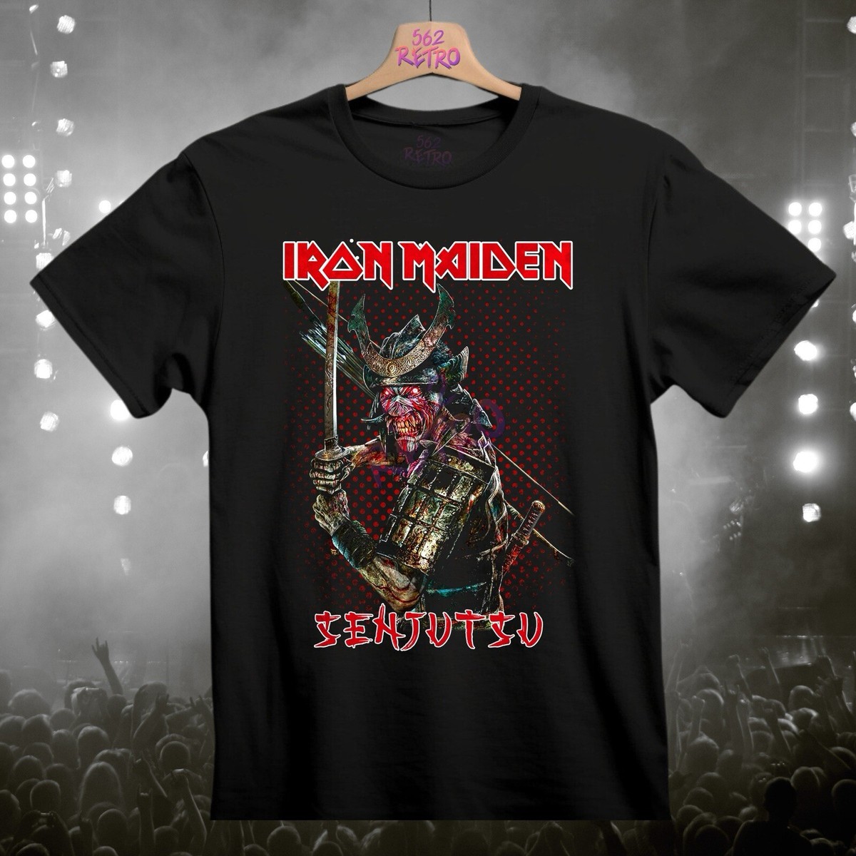 Iron Maiden Senjutsu Graphic Black T-Shirt Eddie Samurai Heavy