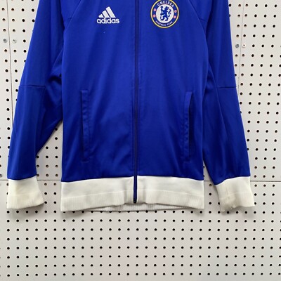 Chelsea FC Futbol Soccer Track Jacket Mens XS Blue Full Zip Adidas