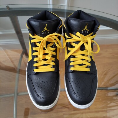 Size 11.5 - Air Jordan 1 Phat Black Speed Yellow for sale online