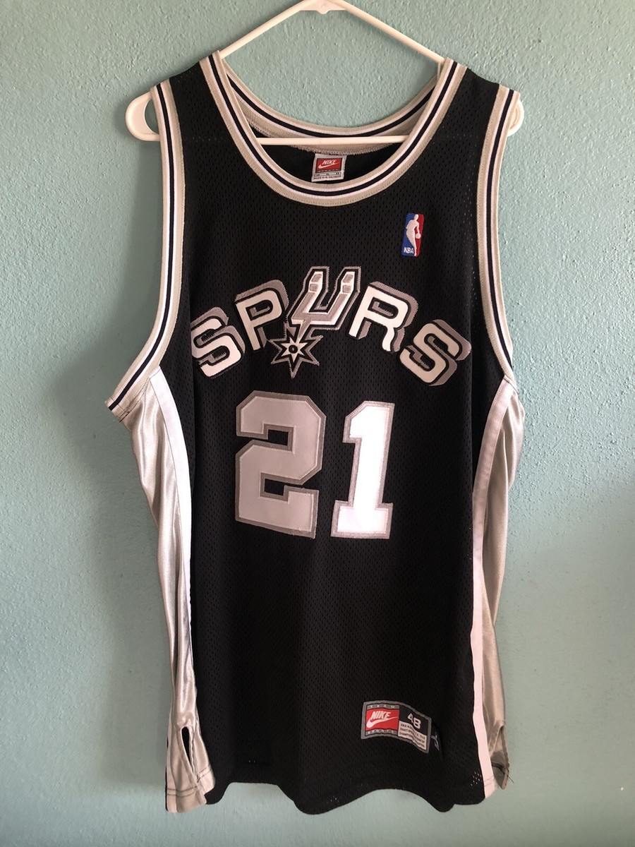 Vtg 90s 1997 Nike Tim Duncan San Antonio Spurs #21 Authentic