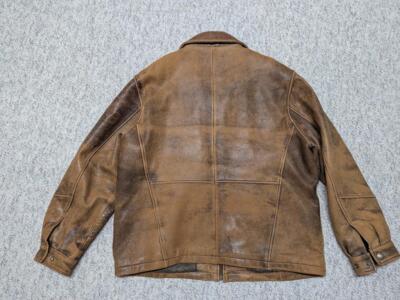 vintage 1990s leather jacket XL patina SHEEPSKIN motorcycle BOMBER