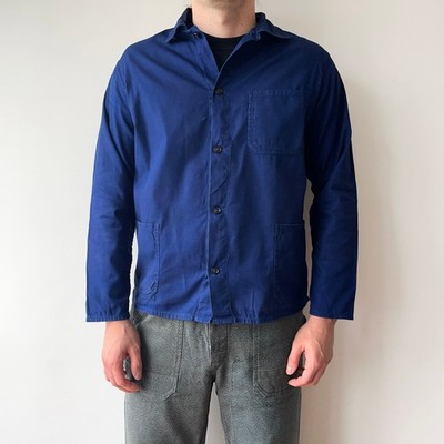 70s Vintage French Workwear Sanfor Vietnam Faded Twill Work Jacket