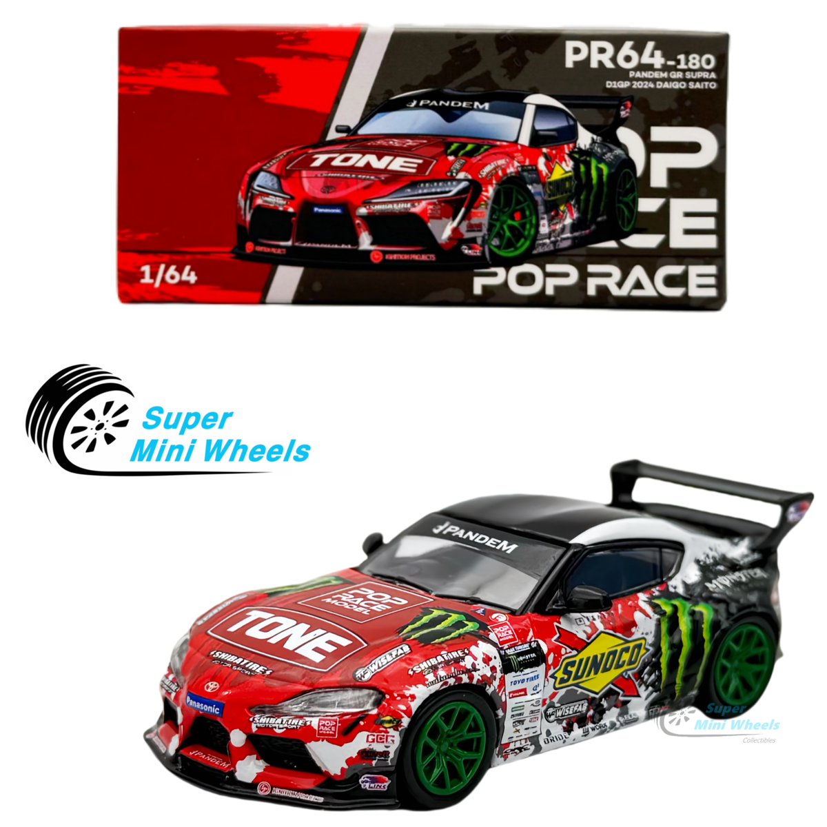 Pop Race 1:64 Pandem Toyota GR Supra D1GP 2024 Daigo Saito #180 | eBay
