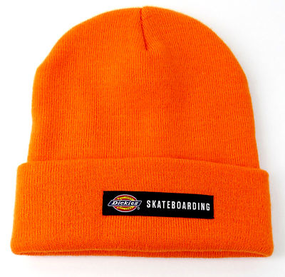 Dickies Skateboarding Orange Acrylic Cuffed Beanie Winter Hat OS