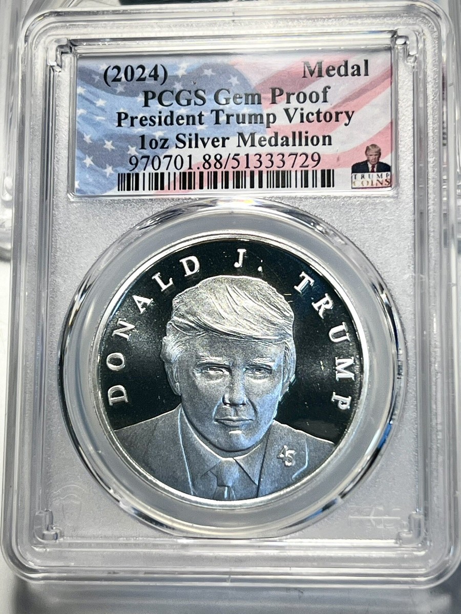 Official Donald Trump Victory 1oz Silver PCGS Gem Proof Medallion