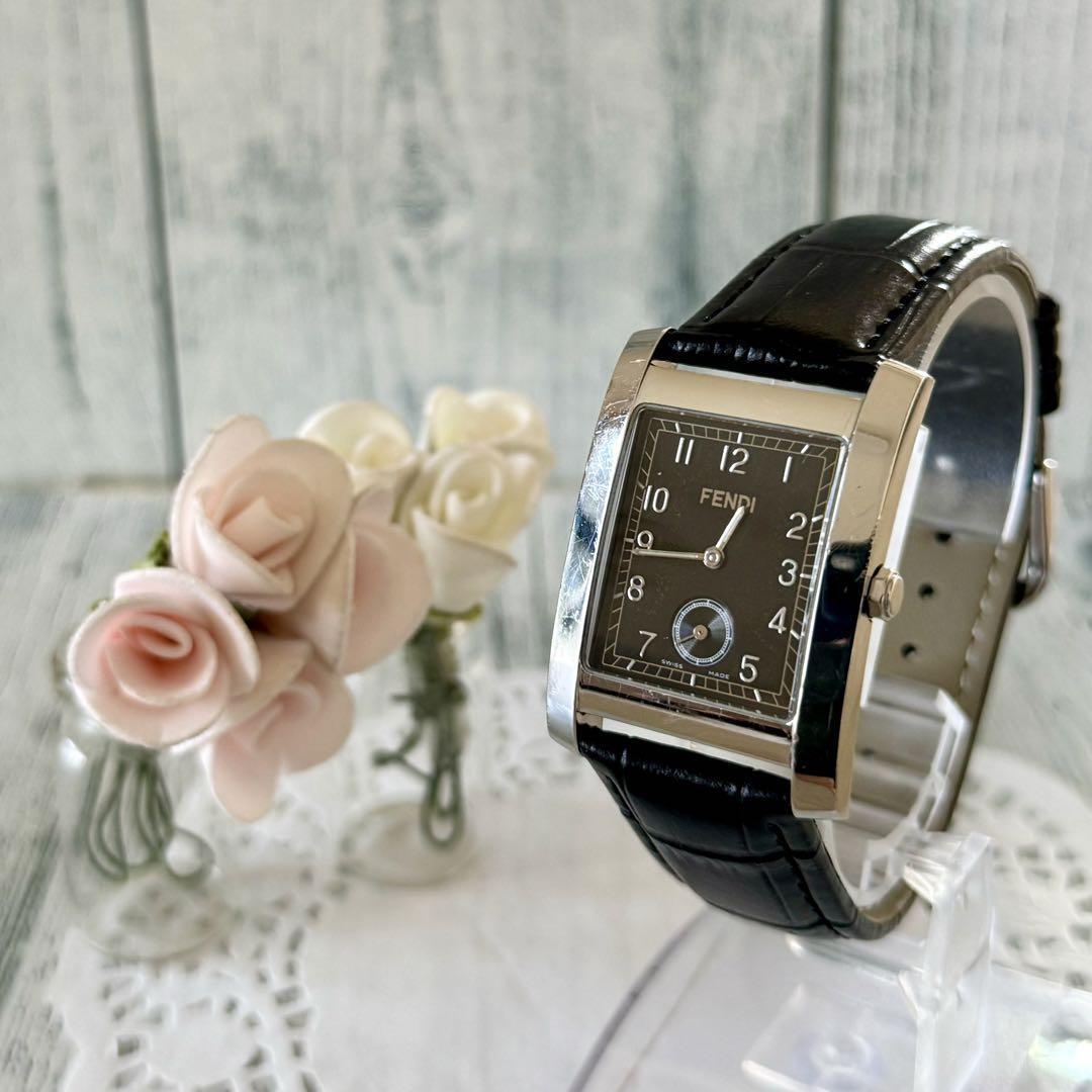 FENDI 7000G Small Seconds Watch 27mm Black Dial Quartz Men's