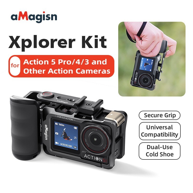 aMagisn Handle Grip Xplorer Kit For Insta360 AcePro2/DJI Action