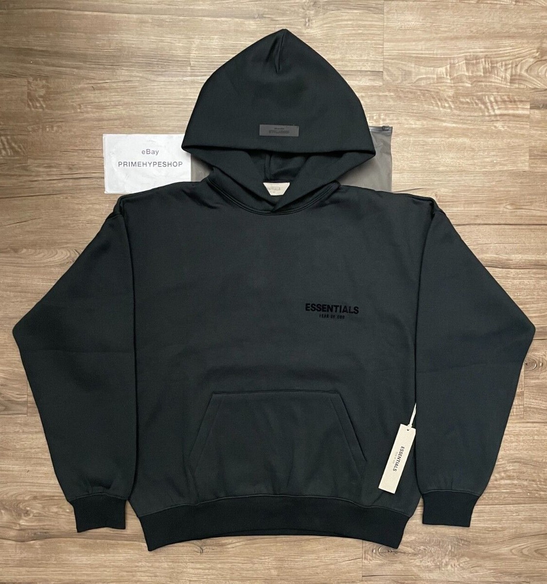 NEW Fear of God Essentials Hoodie Stretch Limo Black Size XXS-XL