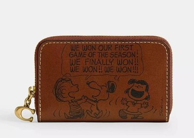 NWT Coach X Peanuts Snoopy CARD Case WALLET Ltd EDITION Newspaper