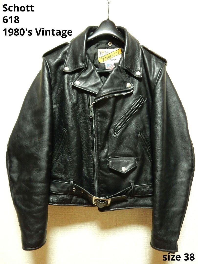 Schott Perfecto Double Leather Riders Jacket Size 38 Made in USA