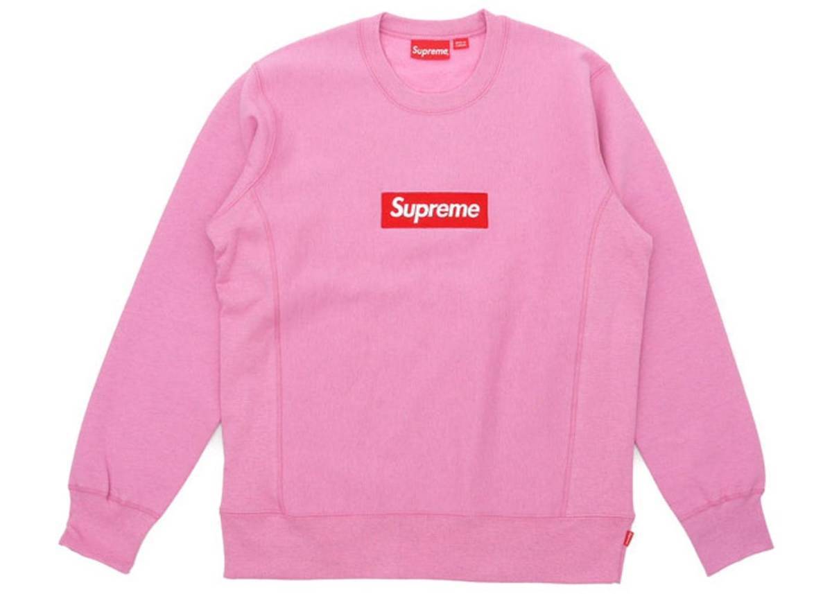 NWT Supreme Box Logo Crewneck Heather Pink FW15 Size Xlarge 100