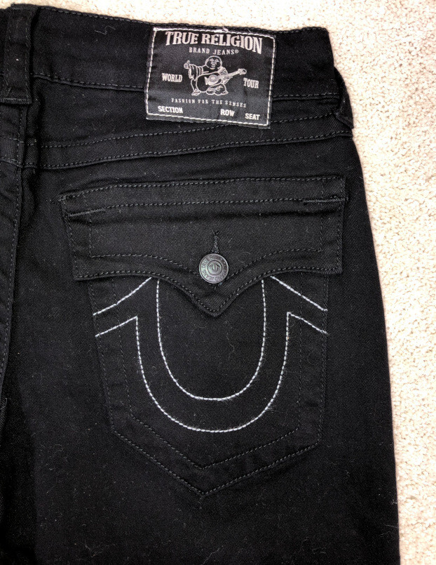 NWT TRUE RELIGION Ricky Flap Relaxed Straight Jeans 33 W X 31 L