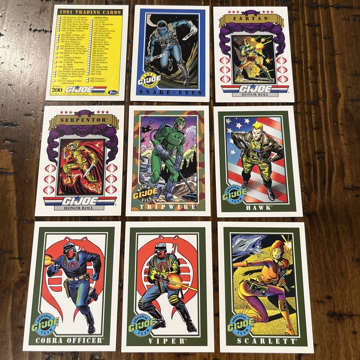 Lot (100) 1991 Impel GI JOE Series 1 Snake Eyes Checklists Trading