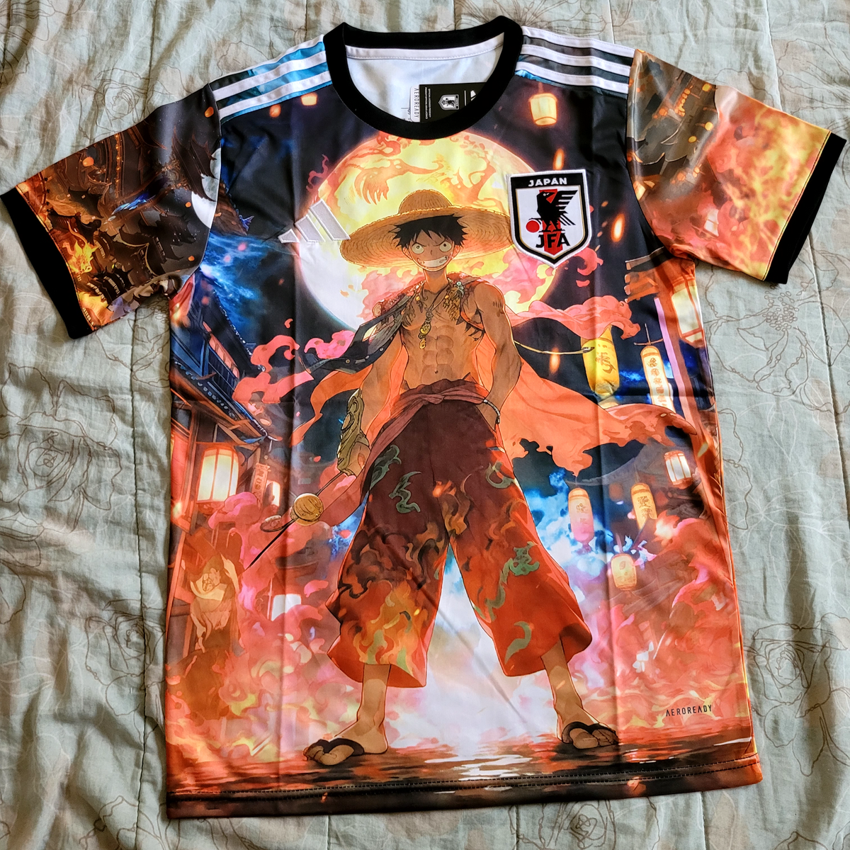 Rare Japan Soccer Jersey One Piece Mugiwara Luffy Anime Edition S