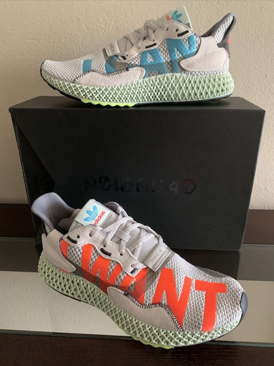 Size 9 Adidas ZX 4000 4D 'I Want, I Can' EF9624 Shoes Sneaker