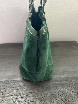 Vintage Coach 7477 Suede Tassel Satchel Bag Green 14X10X6 EUC | eBay