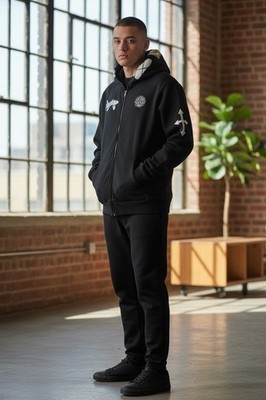 The Glorious Glo Gang Hoodie Full Zip W DENSE EMB FRNT&BCK TUFTED