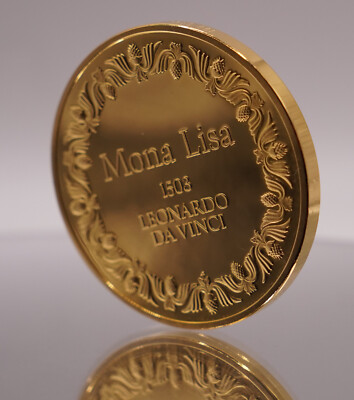 MONA LISA Leonardo DAVINCI 1975 Franklin Mint 24k EP 925 Silver