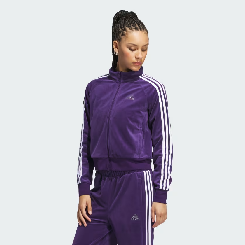 adidas Originals Women Y2K Glam Plush Velour Track suit (Jacket XL