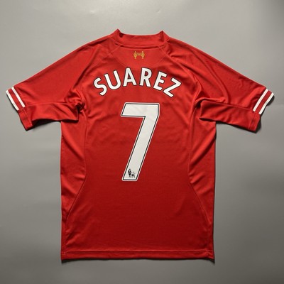 LIVERPOOL WARRIOR 2013/2014 FOOTBALL HOME JERSEY #7 LUIS SUAREZ