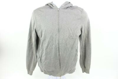 Louis Vuitton Men's XS Classic Grey LV Logo Zip Up Sweashirt