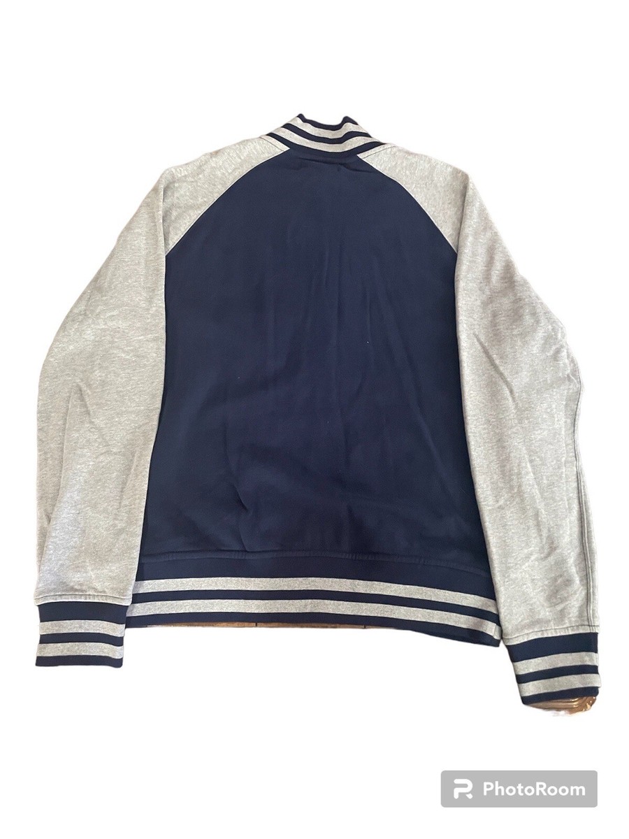 Polo Varsity Jacket Mens XL Blue Gray Ralph Lauren Zip Up Little