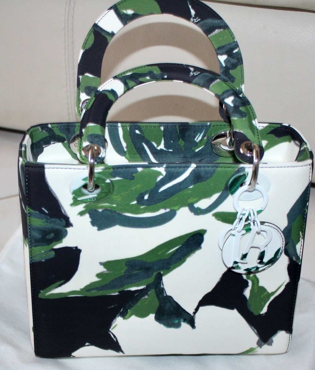 Christian Dior Lady Dior Limited Edition Floral Graffiti Green