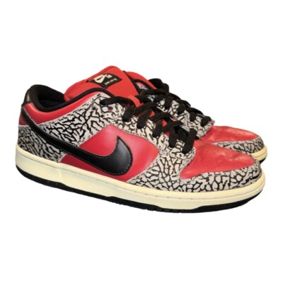 NIKE Supreme SB Dunk Low Red Cement 313170-600 546504 US 9 with