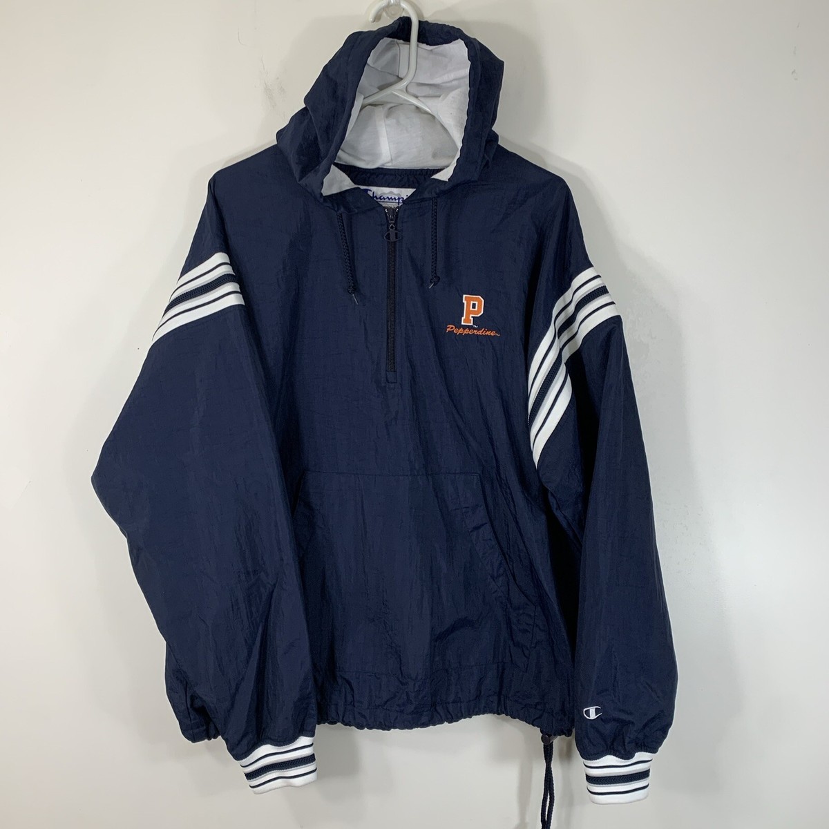 Vintage Champion Pepperdine University Mens M 1/4 Zip Hooded